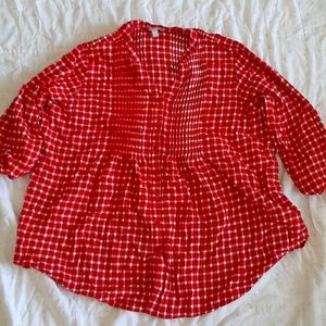 Gingham print fannel shirt